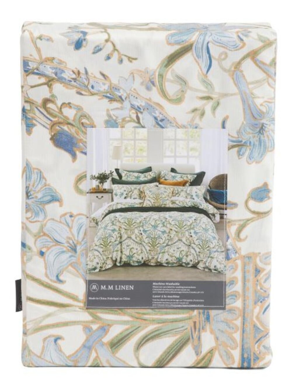 MM LINEN Floral Botanicals Cotton Sateen Duvet Cover Set